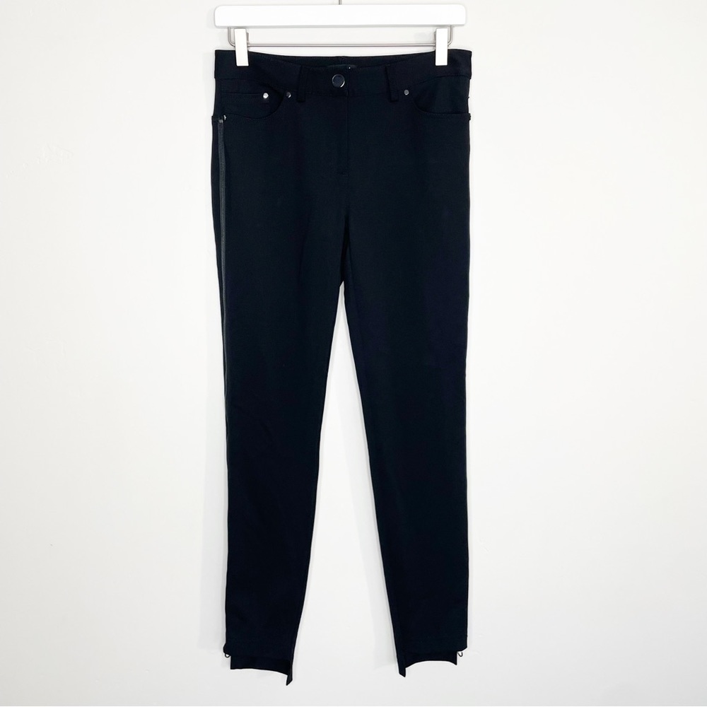 Worth New York Side Zipper Skinny Black Ponte Pants Size 0